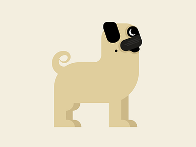 Pug cute dog illustration minimal pug puppy snort