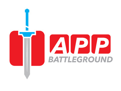 App Battleground Logo app apps battle blue design graphic logo logodesign logos logotype red vector