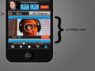UI for social video app mobile mobile design ui user interface