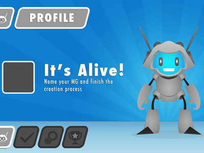 Profile Screen for Mobile Robot Game cartoon game art illustration profile robot ui