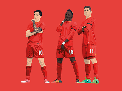 Deal With It. coutinho drawing firmino illustration illustrator lfc liverpool mane poster. print red vector