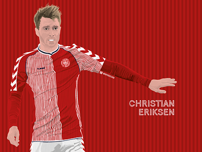 Eriksen - Mexico 86. denmark eriksen football football kit illustration kit concept red spurs tottenham vector