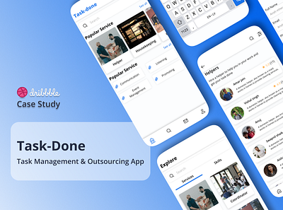 Task-Done app | Case Study app graphic design mobile design prototyping typography ui uiux user research ux visual design web design wireframing