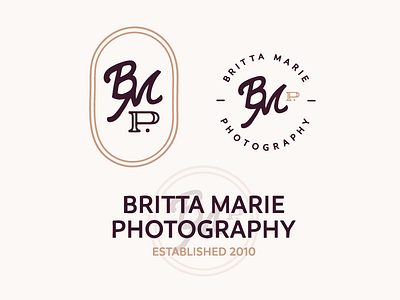 Britta Marie v.1 branding graphic design illustrator logo logo design monogram monogram logo photographer photography typography