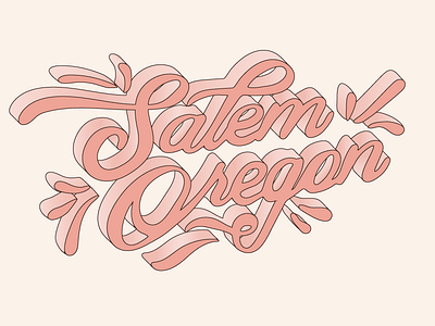 Welcome to Salem 3d design drawing gradient hand lettering illustration lettering map salem type typography