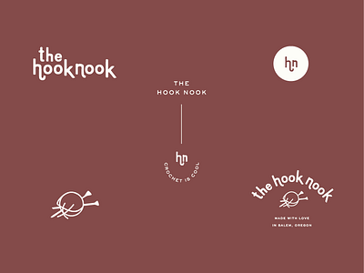 Hook Nook v.1 branding crochet hand lettering identity illustration knit knitting letter logo typography yarn