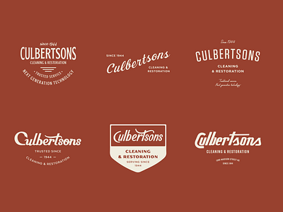 Culbertsons Lockups badge branding carpet cleaning hand lettering identity logo restoration retro type typography vintage