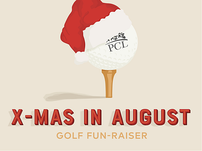 Christmas in August fundraiser golf golf ball non profit type vector