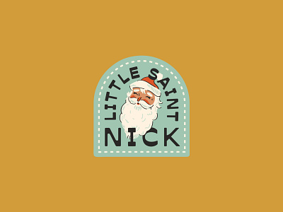 Little Saint Nick badge claus hand lettering illustration jolly nick saint santa typography