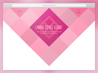 LivingStyleGuide Website clean css flat design homepage open source pink ruby sass style guide web design website