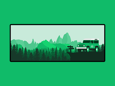 FORTH Mountain Landscape car forest graphic desgin illustraion jeep mountains