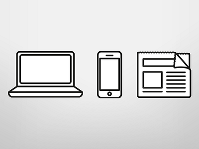 Online Mobile Print computer icon icons iphone laptop line mobile newspaper online phone print vector
