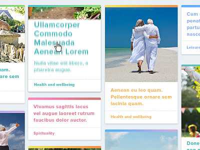 Retirement Project - News Archive Concept archive blog colorful colourful concept gradient hover news ui user interface web web page