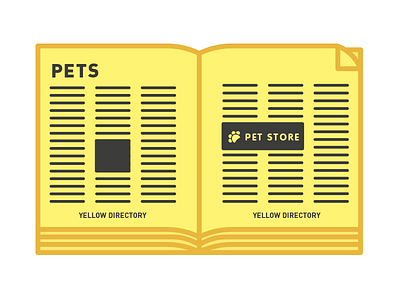 Yellow Pages book catalogue directory fold illustration illustrator page vector