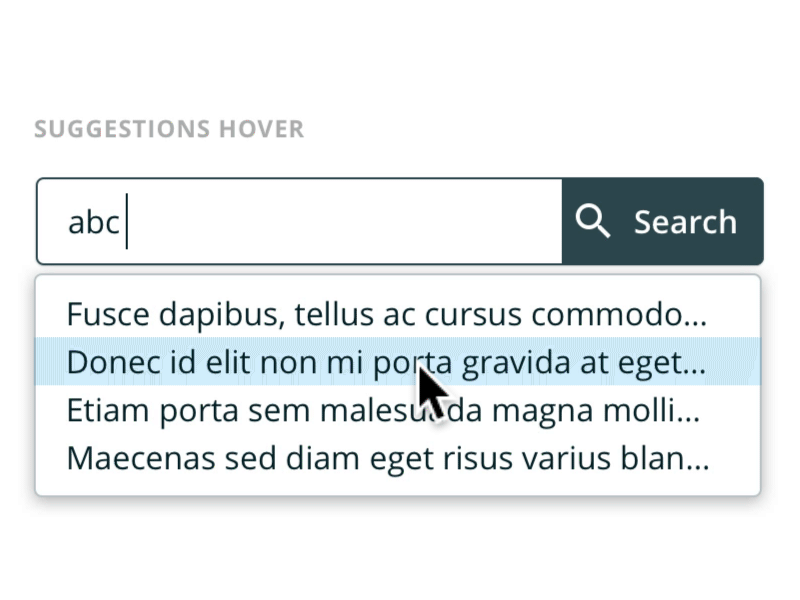 Search States dropdown hover hover states search search box search results select states ui ux
