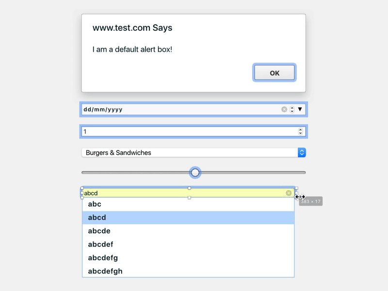 Native web components Resizable date dropdown free freebie input js alert number search selectbox web components