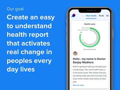 LiveSmart's Heath Dashboard - Our Goal app dashboard doctor health health score mobile ui ux