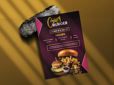 Crispy burger flyer business flyer cooperate flyer eyecatching flyer flyer design food flyer