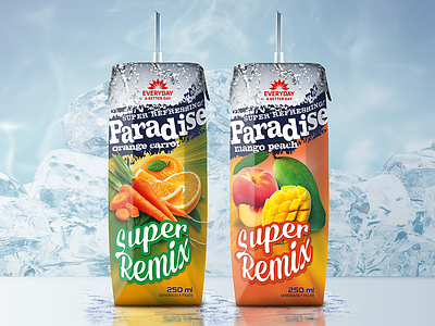 Paradise Remix - Packaging Design beverages color creative design fruit graphic graphic design juice package packaging packaging design