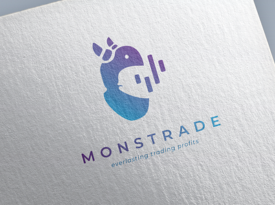 Branding Monstrade Trading app branding design flat forex graphic design icon illustration illustrator logo minimal stock trading ui vector