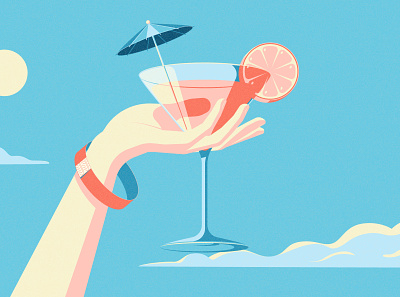 Cocktail 2d illustration illustrator vector
