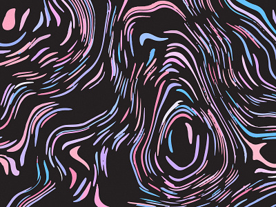 Colorful abstract waves black background