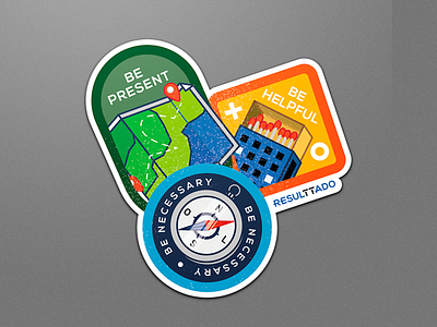 Resulttado - Sitcker branding colerful compass icon maps matchers sticker
