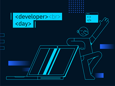Fast Developer Day 2019 developer development illustration notebook vector