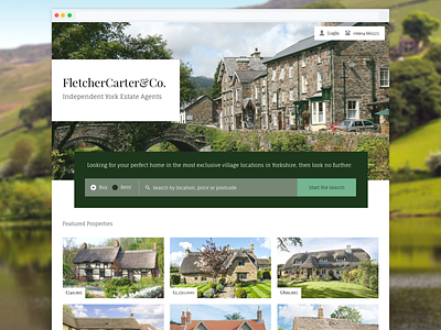 FletcherCarter&Co brand branding clean creative design estate agents fonts property typography ui ux visualdesign web website yorkshire