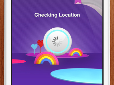 iPhone Sky Bingo location screen app bingo iphone loading location purple rainbow star