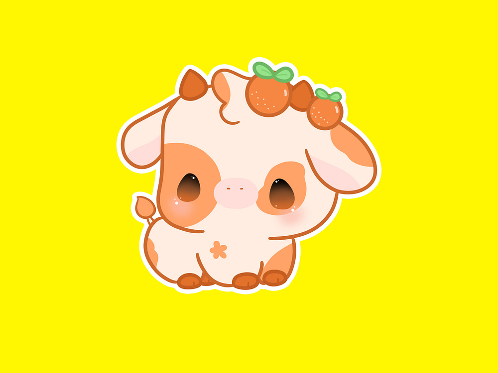 Orange Cute Cow by Maybk on Dribbble