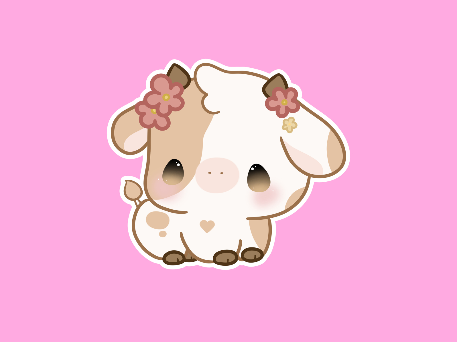 Floral Cute Cow by Maybk on Dribbble