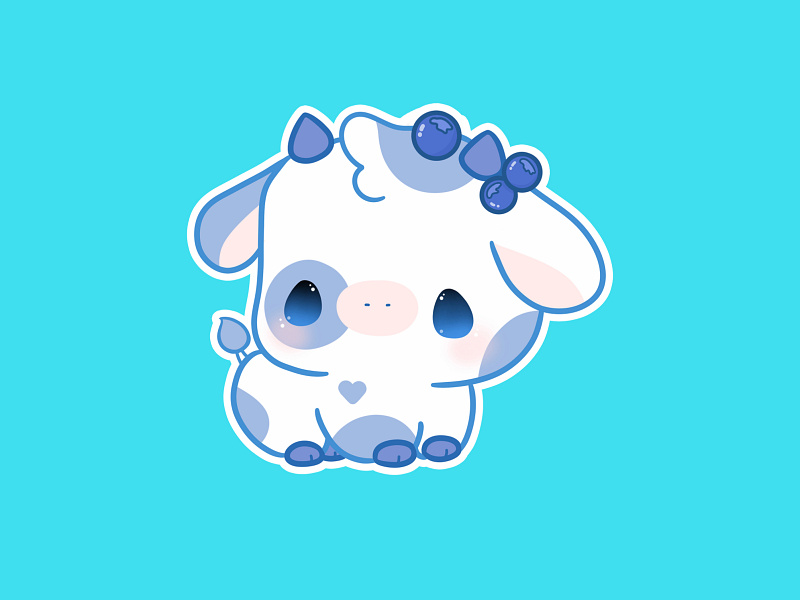 Blueberry Cute Cow by Maybk on Dribbble