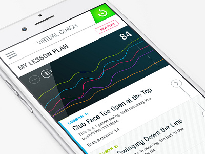 Virtual Coach app clean concept design flat iphone ui ux