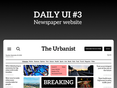 #Daily UI Day 3 - Newspaper Website design ui ux web design