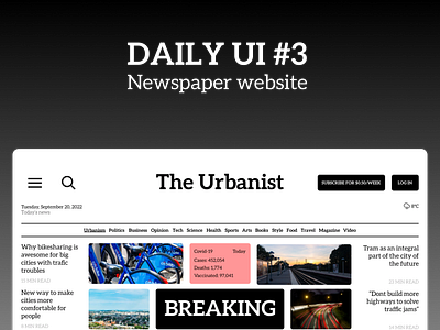 #Daily UI Day 3 - Newspaper Website