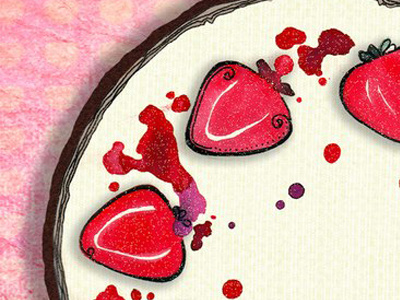 Strawberry cake food illustration strawberry cake