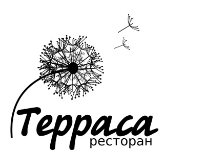 Logo restaurant "Terrace" blowball dandelion logo restaurant terrace