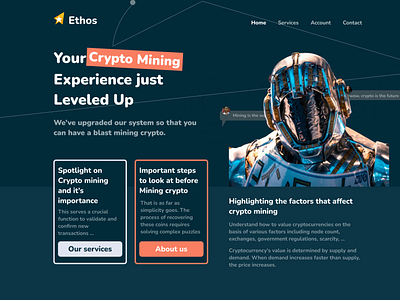 Crypto web landing page