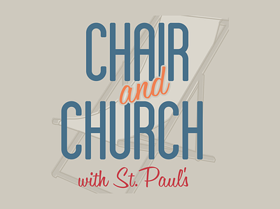 Chair and Church church event illustration mid century