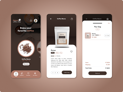 Halumi Coffee Shop app coffee design graphic design illustration shop ui