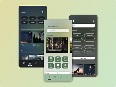 Meditation App app design graphic design meditate meditation ui ux zen