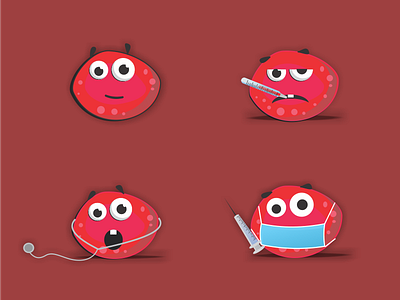 Red blood cell character design application cell character design game ui ux