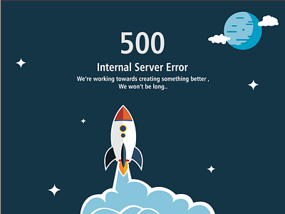 Internal Server Eror Illustration #1 branding error homepage illustration invitation landing page rocket space ui ux vector web design