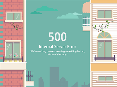 Internal Server Eror Illustration #2 error home homepage illustration landing page ui ux vector web design