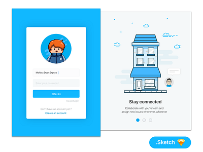 Free Login Page animation character free icon illustration invite ios landing login on boarding sketch web