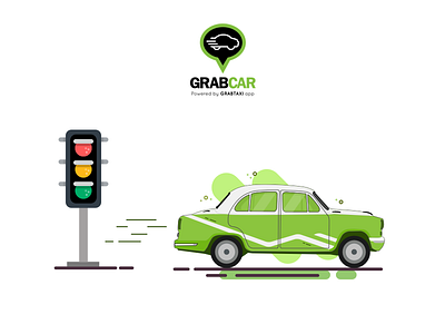 Online taxi illustration android car design green icon illustration interface mobile online taxi traffic