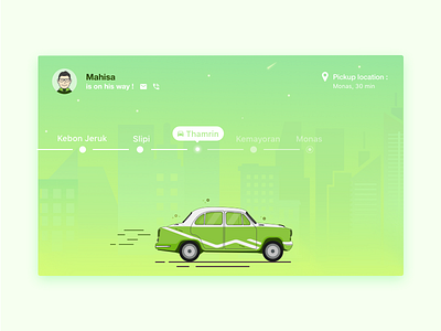Taxi online positioning car gojek grab icon illustration interface invite landing map mobile online taxi