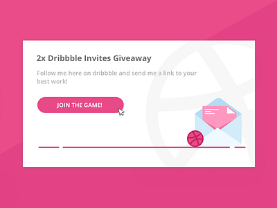 2 Dribbble Invites dribbble giveaway icon invitation invite ios landing mobile onboarding player ui web