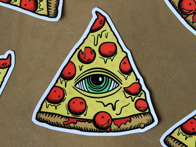 Pizza Illuminati sticker